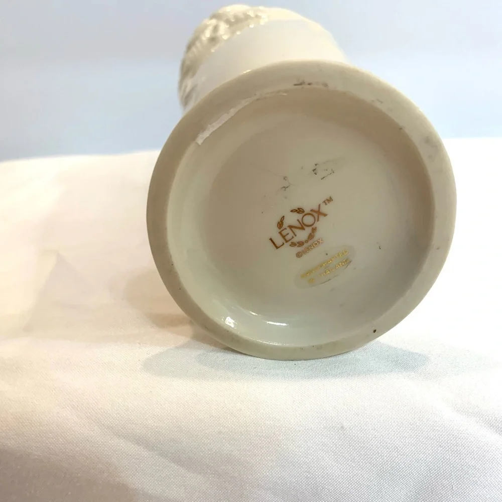 Lenox Rose Bud Vase Ivory & Gold Handcrafted 7